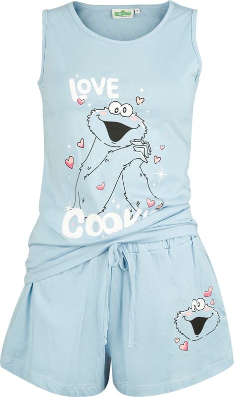 Sesamstraße Schlafanzug - Love Cookie! - S bis 3XL - für Damen - Größe M - blau - EMP exklusives Merchandise! Sesamstraße Schlafanzug - Love Cookie! - S bis 3XL - für Damen - Größe M - blau - EMP exklusives Merchandise! von Sesamstraße