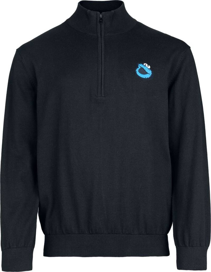 Sesamstraße Strickpullover - Cookie Monster - Krümelmonster - Troyer - S bis 3XL - für Männer - Größe XL - schwarz  - EMP exklusives Merchandise! von Sesamstraße