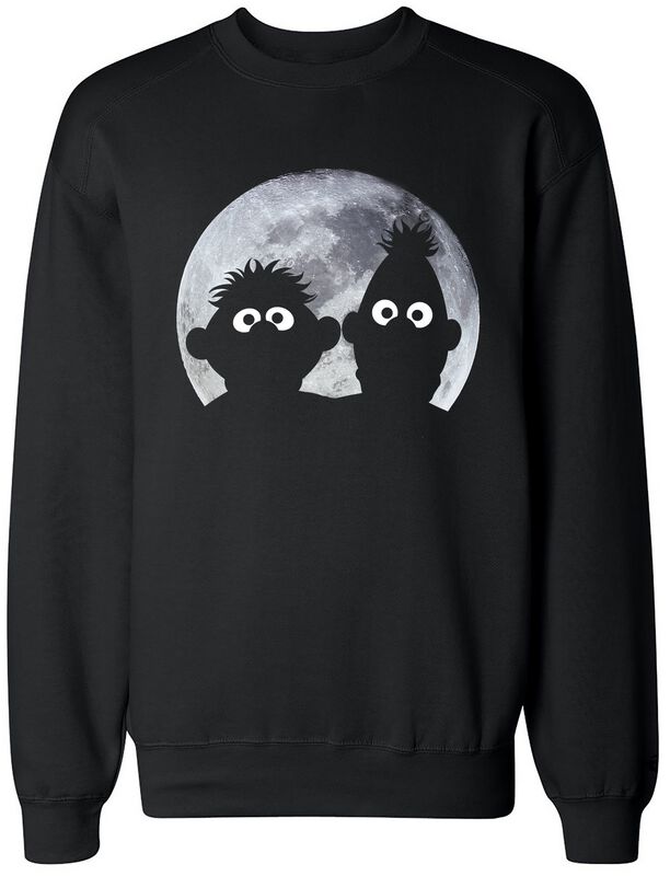 Sesamstraße Sweatshirt - Ernie und Bert - Moonlight - S bis XXL - für Männer - Größe S - schwarz  - Lizenzierter Fanartikel von Sesamstraße