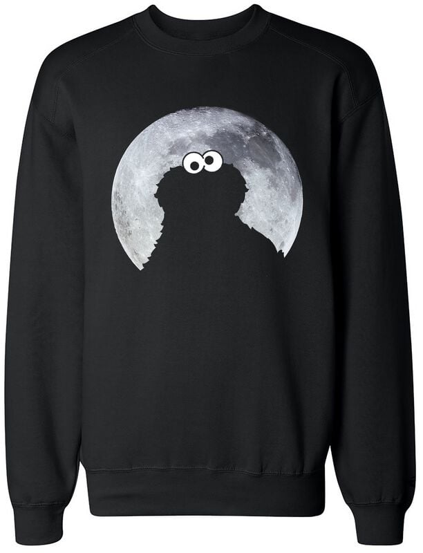 Sesamstraße Sweatshirt - Krümelmonster - Moonlight - Cookie Monster - S bis XXL - für Männer - Größe XXL - schwarz  - Lizenzierter Fanartikel von Sesamstraße