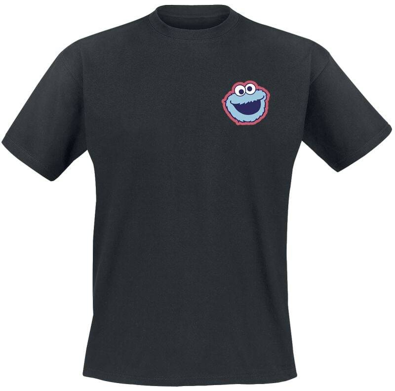 Sesamstraße T-Shirt - Cookie Monster - Head - XL bis XXL - für Männer - Größe XXL - schwarz  - Lizenzierter Fanartikel von Sesamstraße