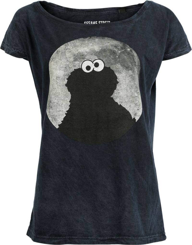 Sesamstraße T-Shirt - Cookie Moonlight - S bis 4XL - für Damen - Größe 3XL - blau  - Lizenzierter Fanartikel von Sesamstraße