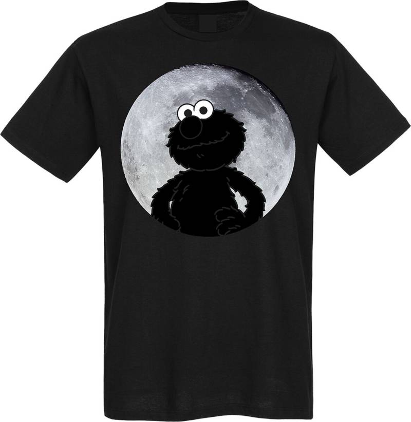 Sesamstraße T-Shirt - Elmo Moonlight - M bis 4XL - für Männer - Größe 3XL - schwarz  - Lizenzierter Fanartikel von Sesamstraße