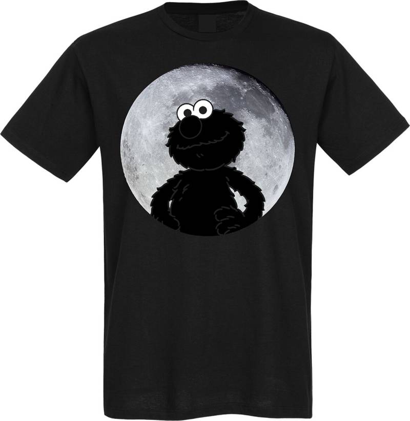 Sesamstraße T-Shirt - Elmo Moonnight - 3XL bis 4XL - für Männer - Größe 4XL - schwarz  - Lizenzierter Fanartikel von Sesamstraße