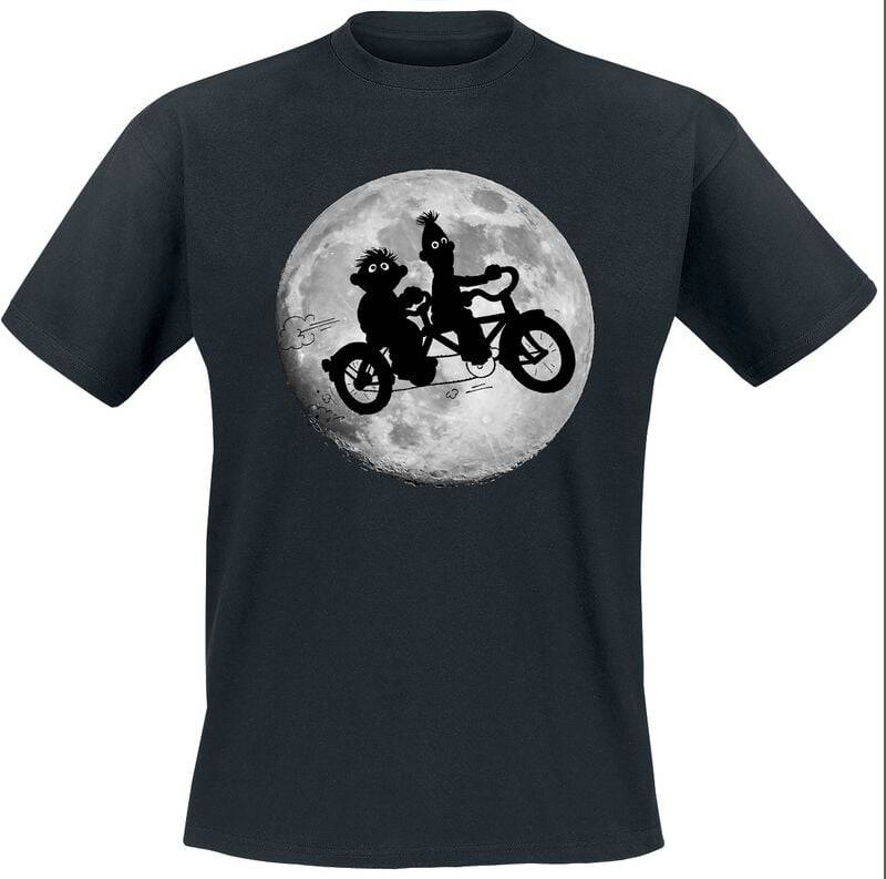 Sesamstraße T-Shirt - Ernie und Bert - Moonlight Bikers - S bis 5XL - für Männer - Größe 3XL - schwarz  - Lizenzierter Fanartikel von Sesamstraße