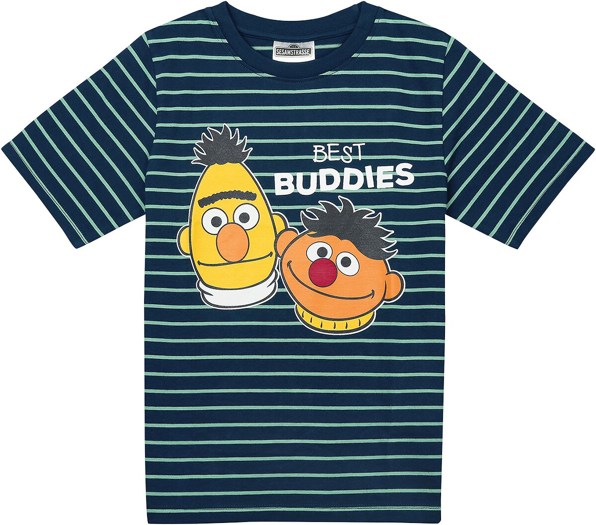 Sesamstraße T-Shirt - Kids - Ernie und Bert - Best Buddies - 116 bis 140 - Größe 140 - blau/grün  - EMP exklusives Merchandise! von Sesamstraße