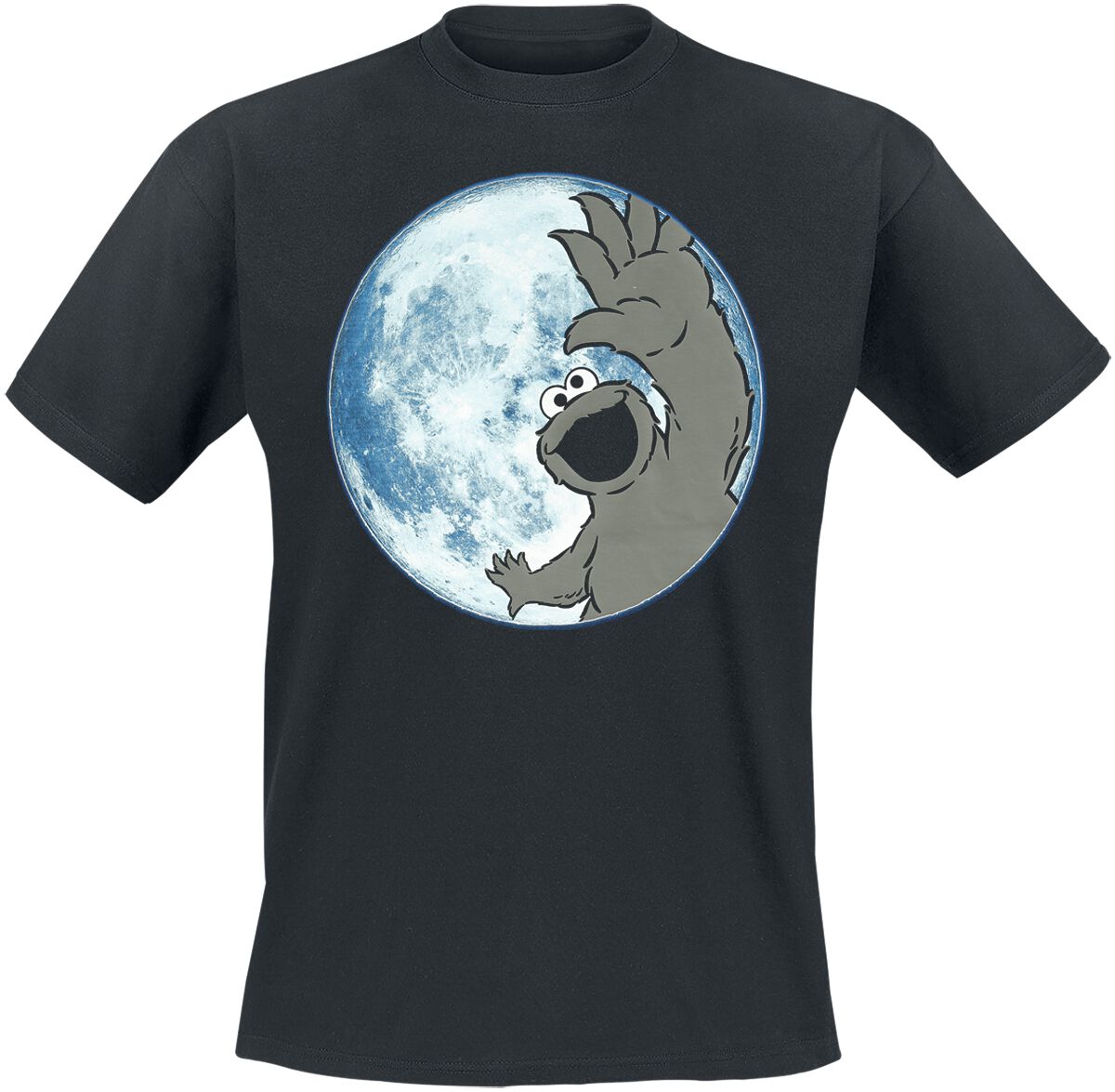 Sesamstraße T-Shirt - Moon - Cookie Monster - S bis 3XL - für Männer - Größe L - schwarz  - EMP exklusives Merchandise! von Sesamstraße