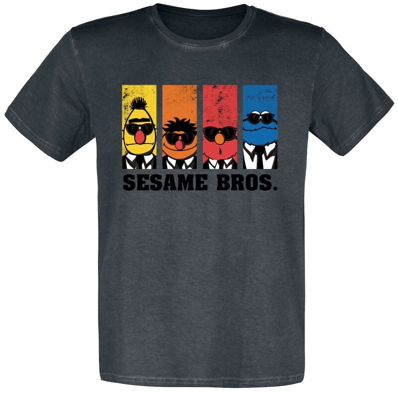 Sesamstraße T-Shirt - Sesame Bros. - M bis 5XL - für Männer - Größe 4XL - schwarz - EMP exklusives Merchandise! Sesamstraße T-Shirt - Sesame Bros. - M bis 5XL - für Männer - Größe 4XL - schwarz - EMP exklusives Merchandise! von Sesamstraße