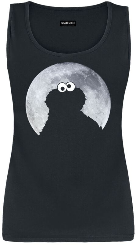 Sesamstraße Top - Krümelmonster - Moonlight - Cookie Monster - S bis XXL - für Damen - Größe XL - schwarz  - EMP exklusives Merchandise! von Sesamstraße