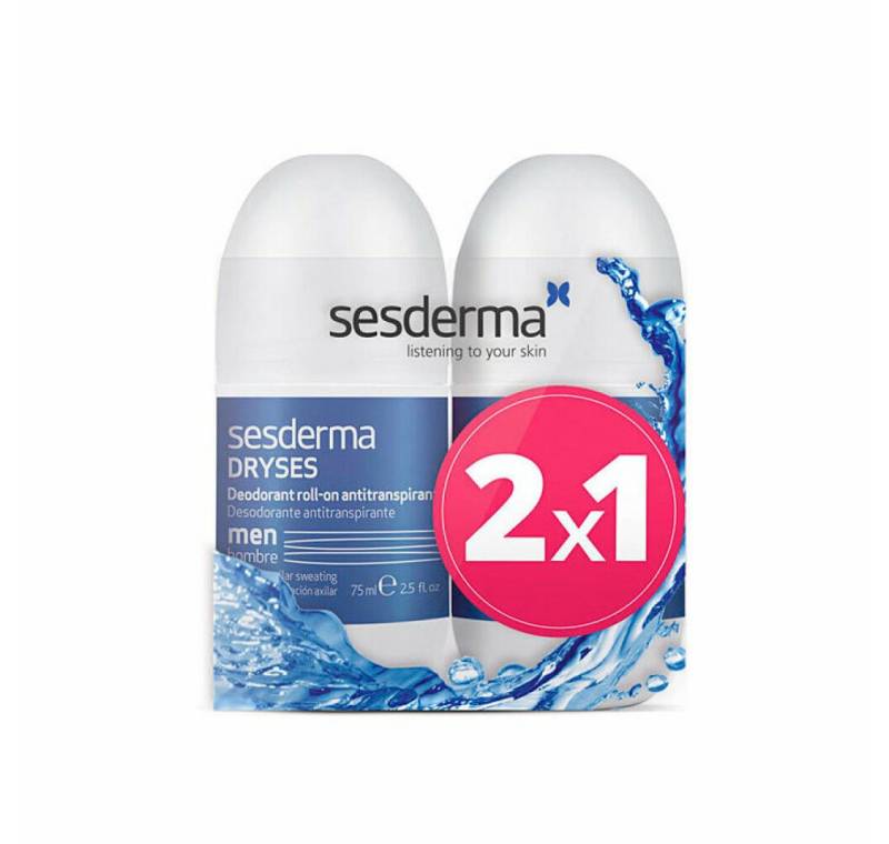 Sesderma Deo-Roller Pack Dryses Deodorant Antitranspirant Roll On für Männer 2x75ml von Sesderma