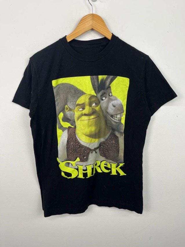 Shrek Shirt, Lustiger Film Grafik T-Shirt, Retro Übergroßes Unisex Vintage Style Merch, Geschenk Für Fans von SessSama