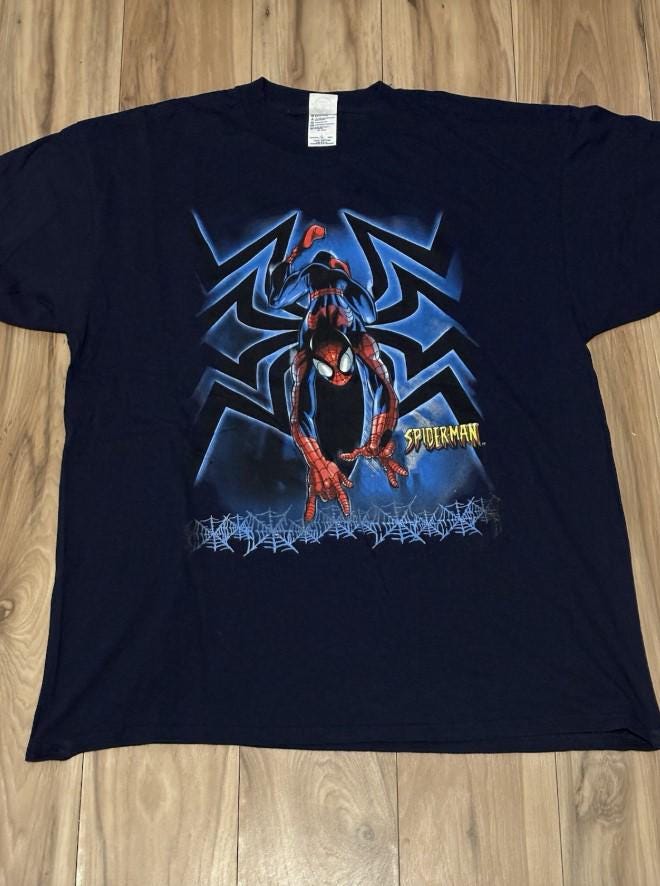 Vintage 90Er Jahre Spiderman T-Shirt, Spider-Man Shirt, Superheld Liebhaber Retro Familie Spinnen Shirt von SessSama