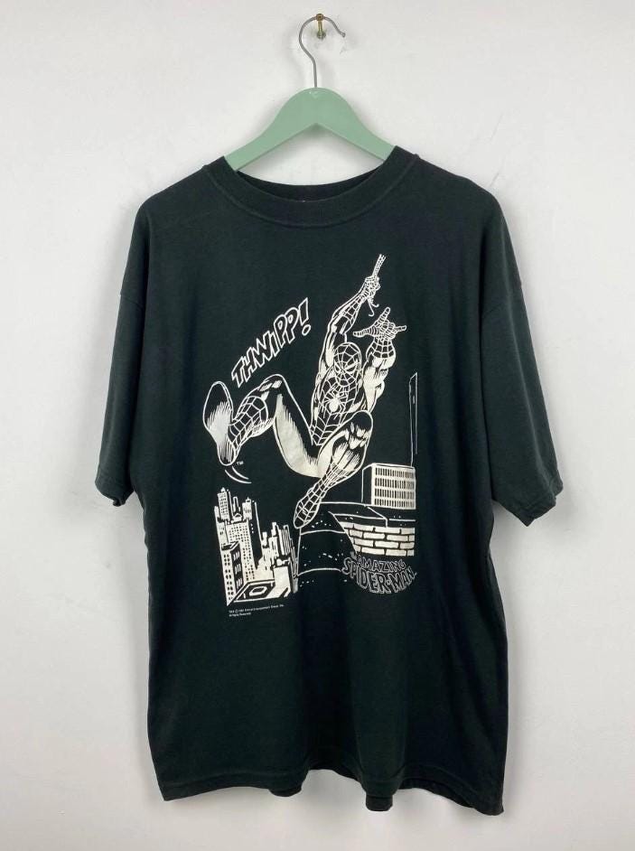 Vintage 90Er Jahre Spiderman T-Shirt, Spider-Man Shirt, Superheld Liebhaber Retro Familie Spinnen Shirt von SessSama