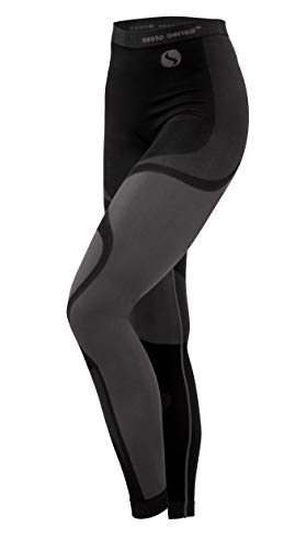 sesto senso Damen Funktionsunterwäsche Lange Unterhose Funktionsleggings Thermoaktiv L Grau Hose von sesto senso