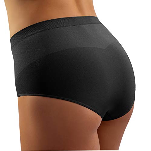 sesto senso Damen Miederslip Nahtlos Figurformend Bauch Weg Effekt Shapewear L/XL Schwarz von sesto senso