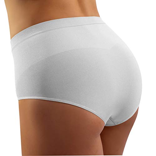 sesto senso Damen Miederslip Nahtlos Figurformend Bauch Weg Effekt Shapewear L/XL Weiß von sesto senso