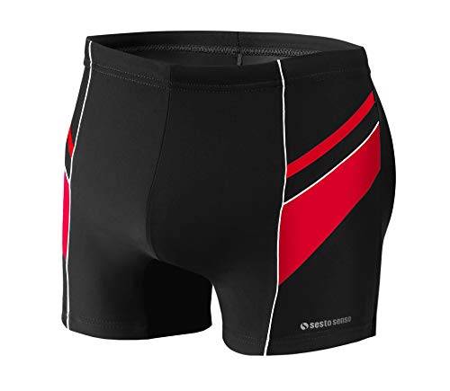 sesto senso Herren Badehose Eng Schwimmhose Enganliegende Bademode Swimming Shorts BD 357 3XL Schwarz von sesto senso