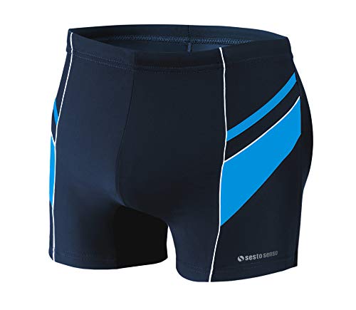 sesto senso Herren Badehose Eng Schwimmhose Enganliegende Bademode Swimming Shorts BD 357 M Blau von sesto senso