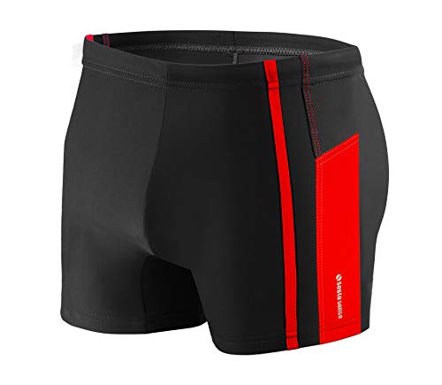 sesto senso Herren Badehose Eng Schwimmhose Enganliegende Bademode Swimming Shorts BD 364 M Schwarz von sesto senso