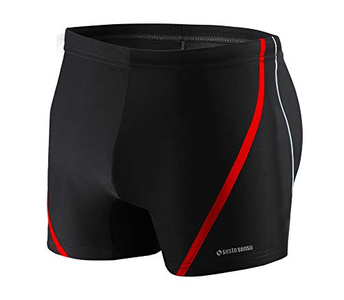 sesto senso Herren Badehose Eng Schwimmhose Enganliegende Bademode Swimming Shorts BD 366 3XL Schwarz von sesto senso