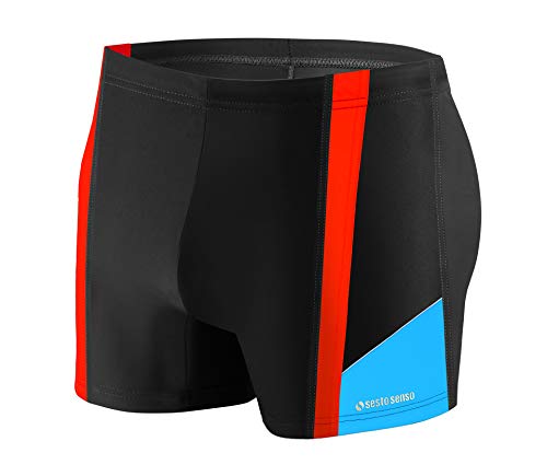 sesto senso Herren Badehose Eng Schwimmhose Enganliegende Bademode Swimming Shorts BD 379 XL Schwarz von sesto senso