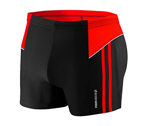 sesto senso Herren Badehose Eng Schwimmhose Enganliegende Bademode Swimming Shorts BD 384 3XL Schwarz von sesto senso