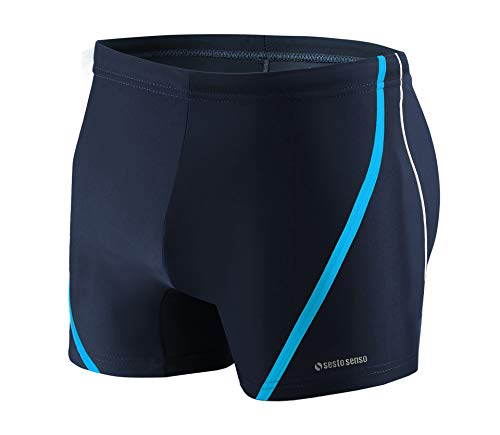 sesto senso Herren Badehose Eng Schwimmhose Enganliegende Bademode Swimming Shorts BD 366 4XL Blau von sesto senso