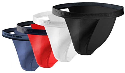 sesto senso Slip Herren Tanga Baumwolle 4er Pack Sexy Unterhosen Basic Unterwäsche für Männer XXL 4 - Rot von sesto senso