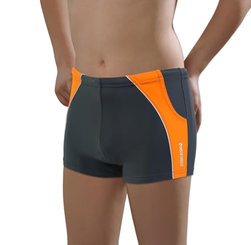 sesto senso Badehose Jungen Schwimmhose Enganliegende Bademode Swimming Shorts BD 636 L 10 Jahre 134-140 Graphit von sesto senso