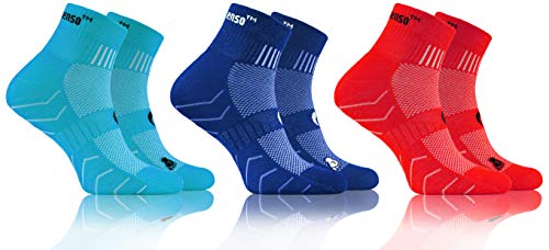 sesto senso Baumwolle Sportsocken Damen Herren Bunte Sport Socken 3-6 Paar Türkis Rot 43-47 3 Pack Blau von sesto senso