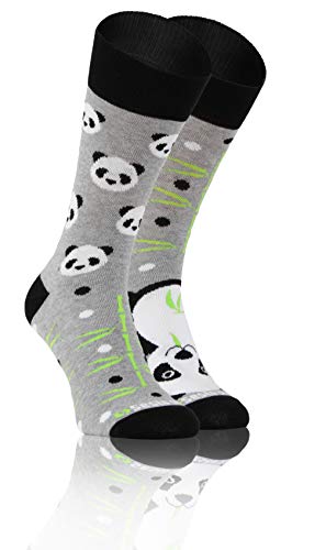 sesto senso Lustige Baumwolle Socken Damen Herren Bunte Ungleiche Funny Socks Tiere Bambus 39-42 Panda von sesto senso