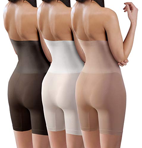 sesto senso Damen Figurformend Miederpants Miederhose 1/3 Pack Shapewear Bauch Weg Effekt (L, 3 Mix) von sesto senso