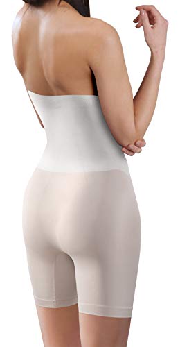 sesto senso Damen Figurformend Miederpants Miederhose 1/3 Pack Shapewear Bauch Weg Effekt (M, Weiß) von sesto senso