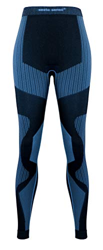 sesto senso Damen Funktionsunterwäsche Lange Unterhose Funktionsleggings Sportunterwäsche M Blau Himmelblau Türkis von sesto senso