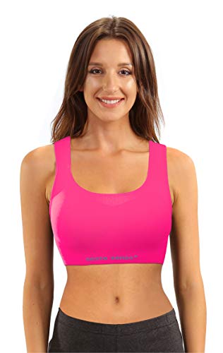 sesto senso Nahtlos Sport BH Racerback Starker Halt ohne Bügel CL14 XXS/XS Rosa Neon von sesto senso