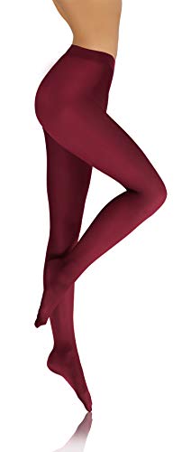 sesto senso Damen Strumpfhose Blickdicht Microfaser 70 DEN bordeaux Weinrot 2 XS-S Bordo von sesto senso