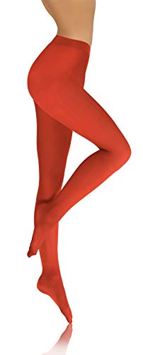 sesto senso Damen Strumpfhose Orange Bunte 40 DEN Blickdicht Microfaser 3 M Orange von sesto senso