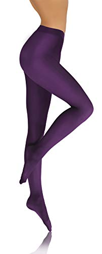 sesto senso Damen Strumpfhose Violett Bunte 40 DEN Blickdicht Microfaser 3 M Violett von sesto senso