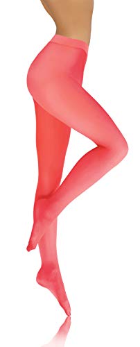 sesto senso Damen Strumpfhose Korallenfarbe Bunte 40 DEN Blickdicht Microfaser 4 L Koral von sesto senso