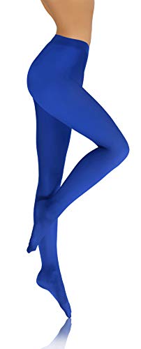 sesto senso Damen Strumpfhose Blau Bunte 40 DEN Blickdicht Microfaser Kornblume 4 L Modrak von sesto senso