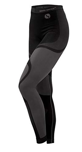 sesto senso Damen Funktionsunterwäsche Lange Unterhose Funktionsleggings Thermoaktiv S Grau Hose von sesto senso