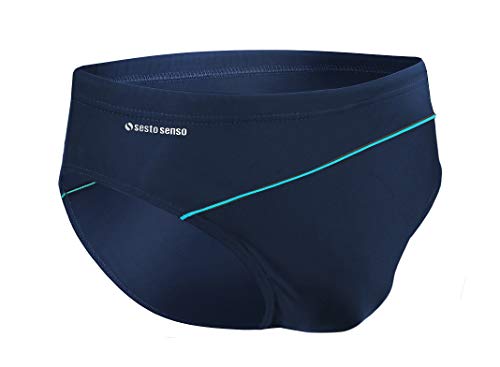 sesto senso Herren Badehose Slip Schwimmhose M bis 4XL Bademode Swimming Shorts BD 413 4XL, Blau von sesto senso