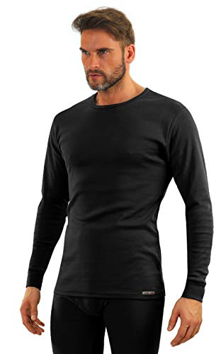 sesto senso Herren Langarm Unterhemd ssk (M, Schwarz) von sesto senso