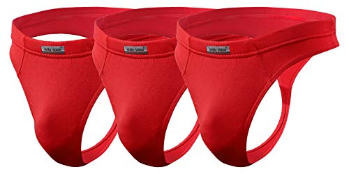 sesto senso Herren String Micromodal Tanga Slips Sexy 1er 3er Pack Thong XXL 3 Rot von sesto senso