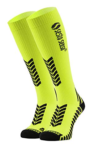 sesto senso Kompressionsstrümpfe Damen Herren 1 Pack Hohe Sportsocken Laufsocken 35-38 Gelb von sesto senso