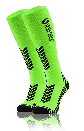 sesto senso Kompressionsstrümpfe Damen Herren 1 Pack Hohe Sportsocken Laufsocken 35-38 Grün von sesto senso