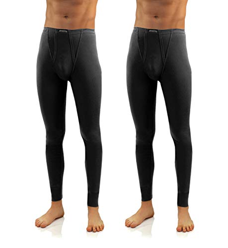 sesto senso Lange Unterhose 2er Pack männer thermounterwäsche Herren k2 (Schwarz, S) von sesto senso