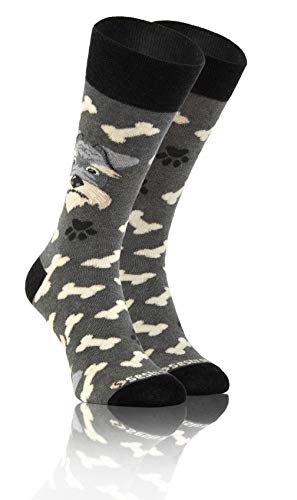 sesto senso Lustige Baumwolle Socken Damen Herren Bunte Ungleiche Funny Socks Tiere Dog Hündchen 35-38 Hund von sesto senso