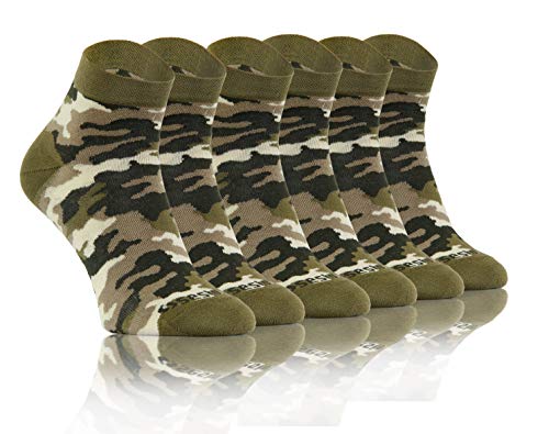 sesto senso Lustige Bunte Kurze Socken 3 Pack Süße Sneakersocken Baumwolle Tarnung Tarnsocken Tarnmuster Tarnfarben Camouflage 35-38 3 Camo von sesto senso