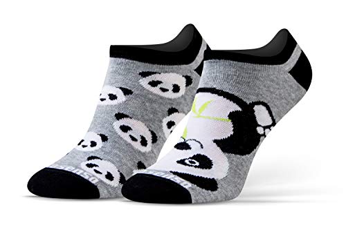 sesto senso Lustige Sneaker Socken Baumwolle Bunte Füßlinge Damen Herren 1 Paar Funny Socks 35-38 Panda von sesto senso